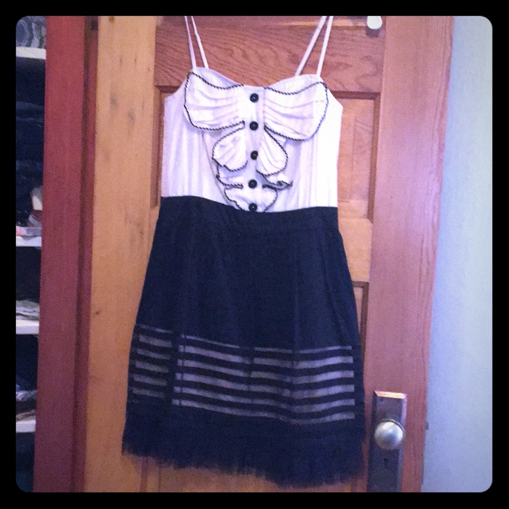 Pink & black mini dress